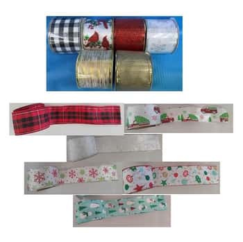 Ribbon Wire Christmas 2.5x3yds 12ast In 2-24pc Pdq's Per Case 6ast Per Pdq