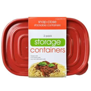 2 Pack Plastic Rectangular Food Container
