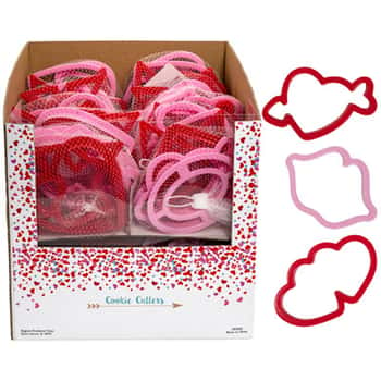 Cookie Cutter Valentine 6pc Plastic In 20pc Pdq Meshbag/ht