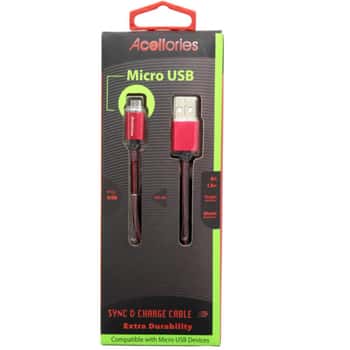 Acellories 6 Foot Micro USB Cable in Red