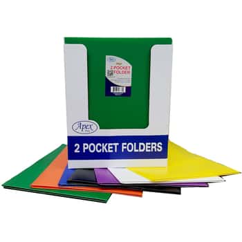 Premium Plastic 2-Pocket Folders w/ Display - Assorted Colors