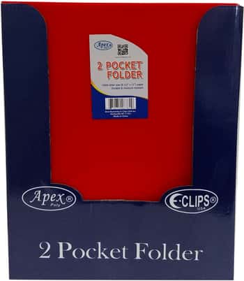 Premium Plastic 2-Pocket Folders - Red