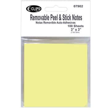 Peel & Stick Yellow Sticky Notes - 100-Sheet