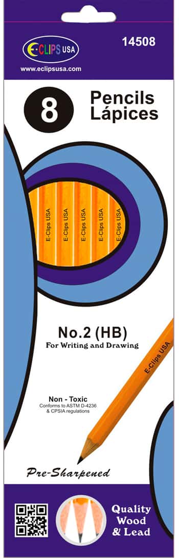 No.2 HB Pre-Sharpened Pencils - 8-Pack