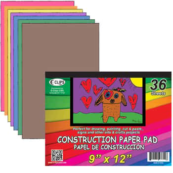 36-Sheet Construction Paper Pads w/ Assorted Colors