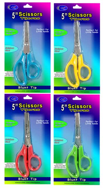 5" Stainless Steel Blunt Scissors - Assorted Colors - Single Pack