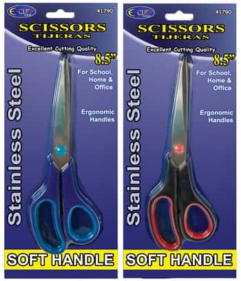 8.5" All Purpose Stainless Steel Scissors - Assorted Colors - Single Pack