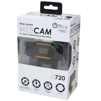 Gabba Goods Wide-Screen 720P HD Webcam with Built in Mic