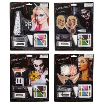 Makeup Kit Halloween 4astvampire/elf/zombie/unicornage 14+ Blister Card