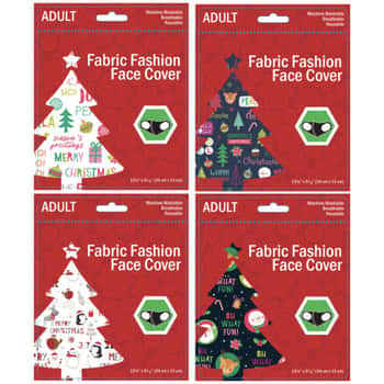 Adult Christmas Greeting Washable Face Mask 4 Asst