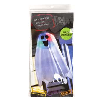 Ghost 18in Color Change Light-up Hanging Paper Lantern W/ghost Cover Hal Pb W/illust Insert Crd
