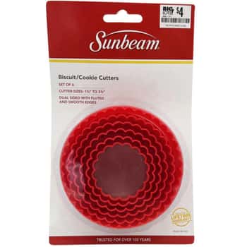 Sunbeam Set of 6 Biscuit and Cookie Cutters on Clip Strip