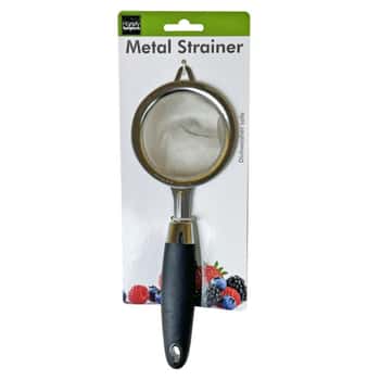 Metal Strainer with Plastic Handle