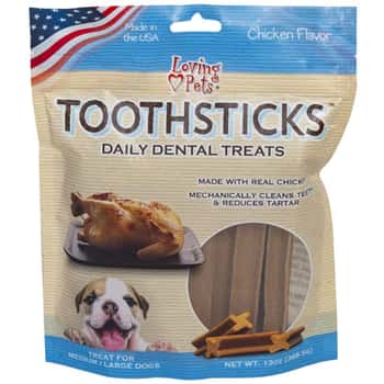 Dog Treat Dental Toothsticks Chicken Flavor 13 Oz For Medium To Large Dogs Made In Usa