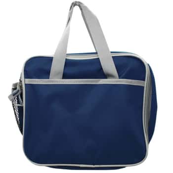 on the go insulated lunchbox cooler in navy blue