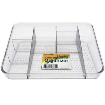 10&quot; x 7.75&quot; 8-Section Clear Desk and Drawer Organizer