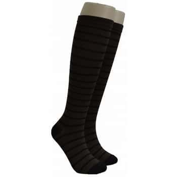 Unisex Adult Compression Socks - Coffee & Black Stripes - One Size Fits Most