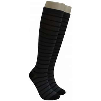 Unisex Adult Compression Socks - Charcoal & Black Stripes - One Size Fits Most