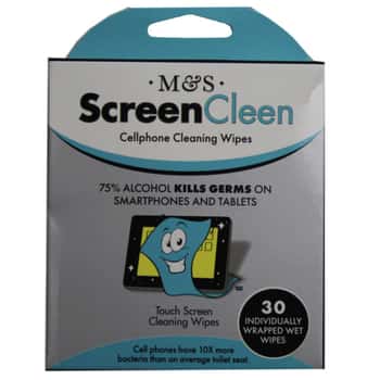 ScreenCleen 30 Pack 75% Alcohol Screen Cleaning Wipes