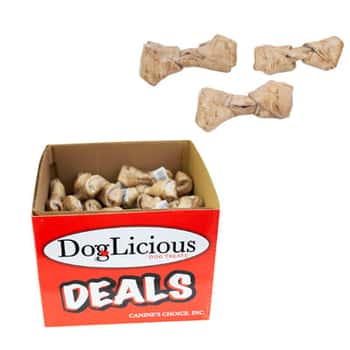 Dog Chew Rawhide Knotted Bone4-5 Inch Peanut Butter In Pdq