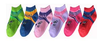 Boy's & Girl's Low Cut Novelty Socks - Cat Face Print - 3-Pair Packs - Size 6-8