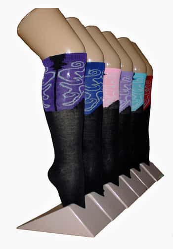 Boy's & Girl's Novelty Knee High Socks - Ornate Contrast Print - Size 6-8