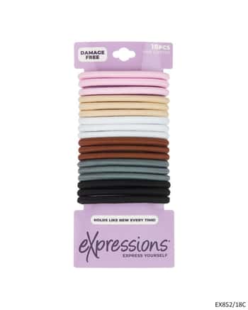 Thick Hair Elastics - Assorted Colors - 18-Pack