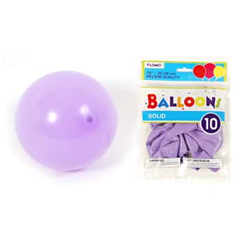 12" Solid Color Light Purple Balloons - 10-Packs