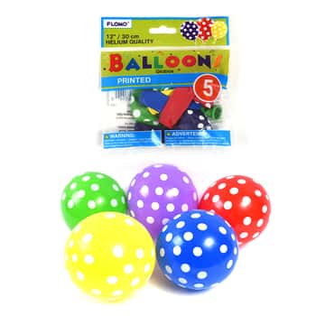 12" Party Dot Balloons - 5-Packs