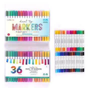 Colorful Dual-Tip Double End Art Markers - 36-Pack