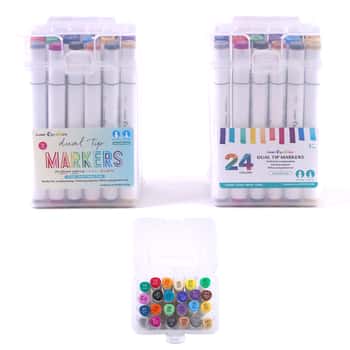 Colorful Dual-Chisel Tip Double End Art Markers - 24-Pack