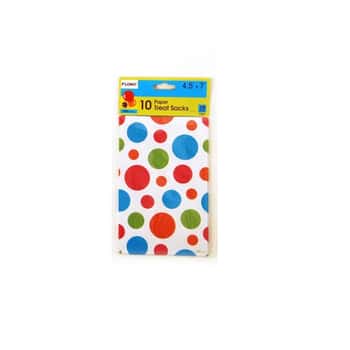 Disposable Printed Treat Bags w/ Polka Dot Print - 8-Packs