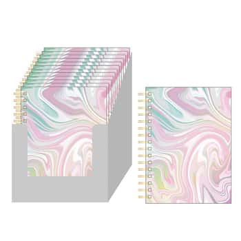 160-Sheet Jumbo Marble Swirl Spiral Journals w/ Two Tone Colors