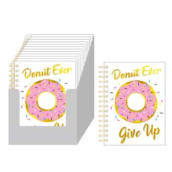 160-Sheet Jumbo Spiral Journals w/ Embroidered Donut & Logo Print