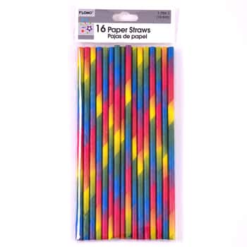 Ombre Paper Party Straws - 16-Packs