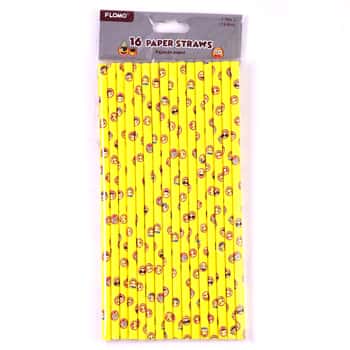 Moody Faces Paper Party Straws - 16-Packs