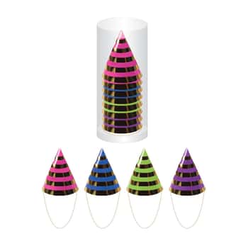 3" Brights Stripe Mini Hat w/ Hot Stamp  - 8-Packs