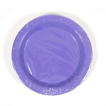 7" Disposable Paper Plates - 8-Pack - Purple