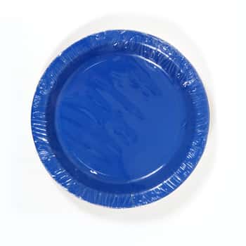 9" Disposable Paper Plates - 8-Pack - Royal Blue
