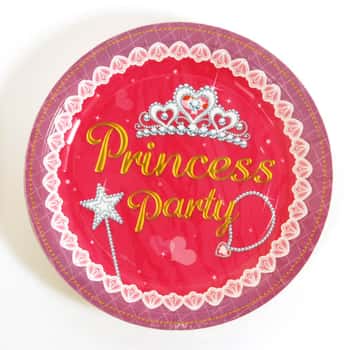 9" Printed Disposable Paper Plates w/ Girl's Princess Print - 8-Pack