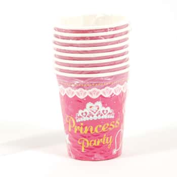 9 oz. Printed Disposable Cups w/ Girl's Princess Party Print - 8-Pack
