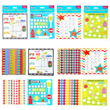 Printed Sticker Sheet Sets w/ Educational Learning Print - 30-Pack