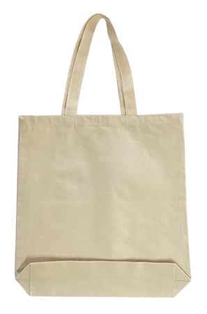15" Cotton Canvas Gusseted Tote Bags - Natural