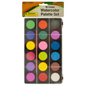 Watercolor Paint Palette Set with Brush