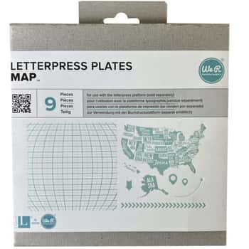 WE-R 9 Piece Map Themed Letterpress Plates