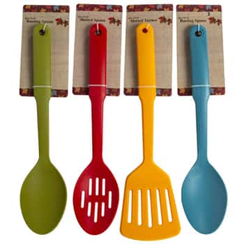 Kitchen Tool Nylon 3style/4 Fall Colors Slotted Spoon/turner & Basting Spoon 12in Fall Tcd