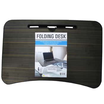 23&quot; x 15&quot; x 9.5&quot; Folding Desk in Dark Gray Faux Wood Design