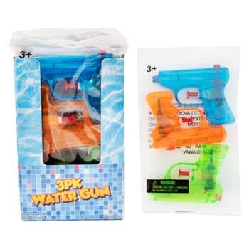 Water Gun 3pk 4.5in 3clr Pack 12pc Pdq Polybag W/label
