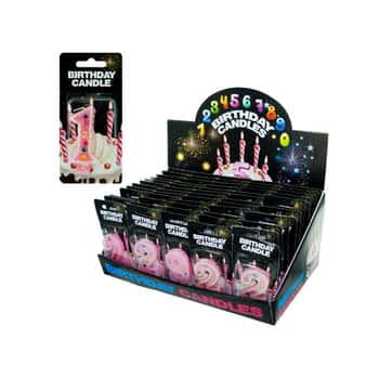 Numbered Birthday Candles Counter Top Display