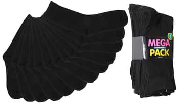 Women's Black Casual Crew Socks - Size 9-11 - 6-Pair Packs